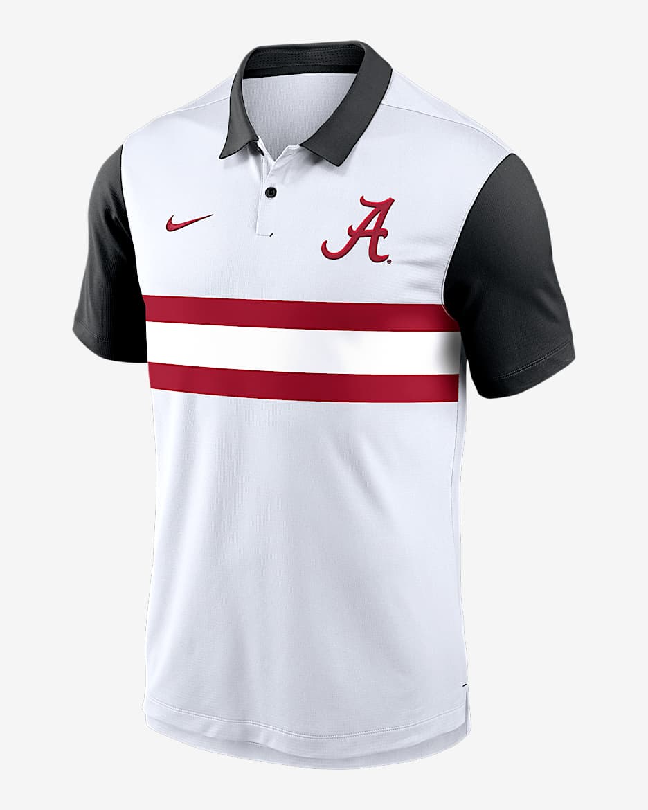 Polo universitario Nike Dri-FIT para hombre Alabama Crimson Tide Vapor - Blanco