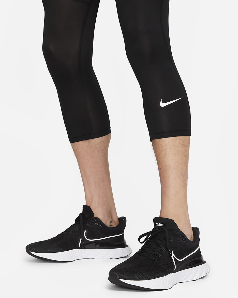 Fitnesstights Nike Pro Dri-FIT i 3/4-längd för män - Svart/Vit