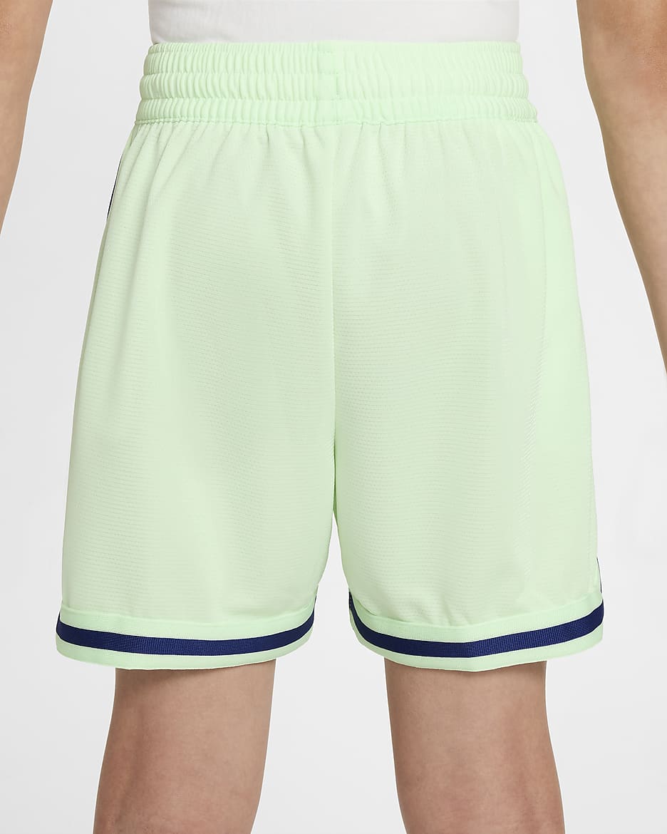 Shorts de básquetbol de 13 cm para niños talla grande Nike DNA - Verde vapor/Blanco