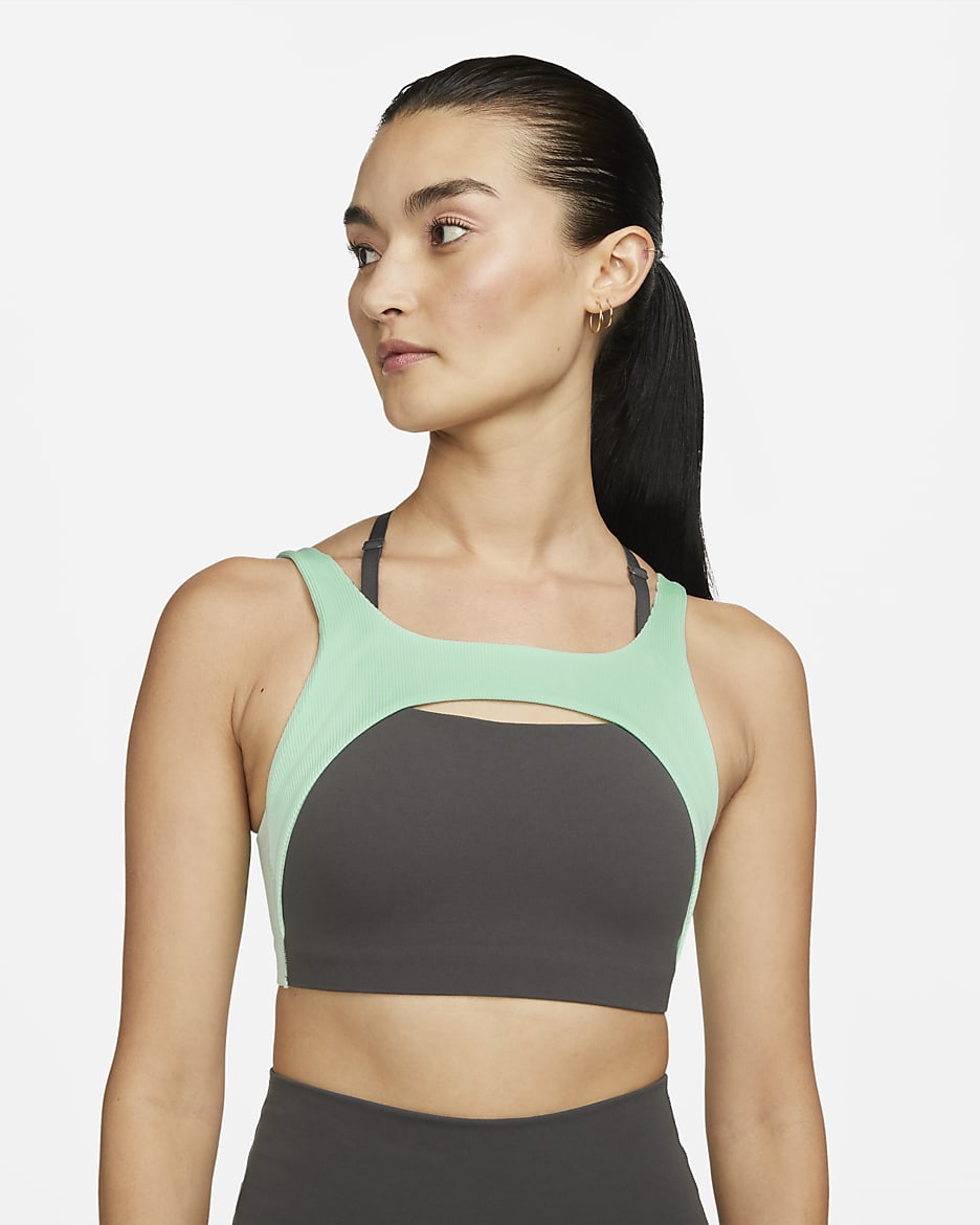 Nike Yoga Indy Women's Light-Support Lightly Lined Sports Bra - Medium Ash/Mint Foam/Particle Grey