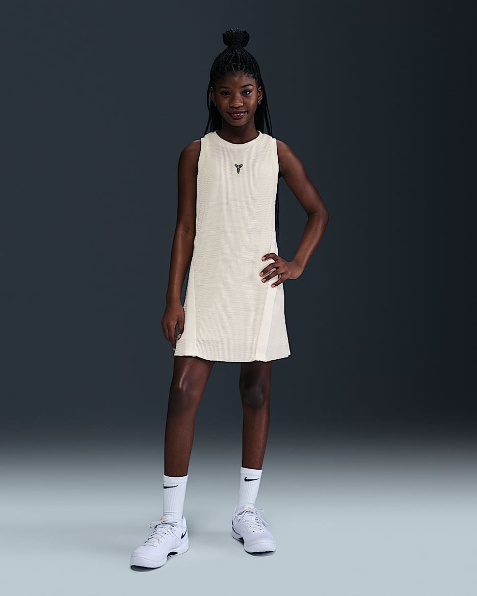 Vestido plisado para niña talla grande Kobe - Vela/Negro
