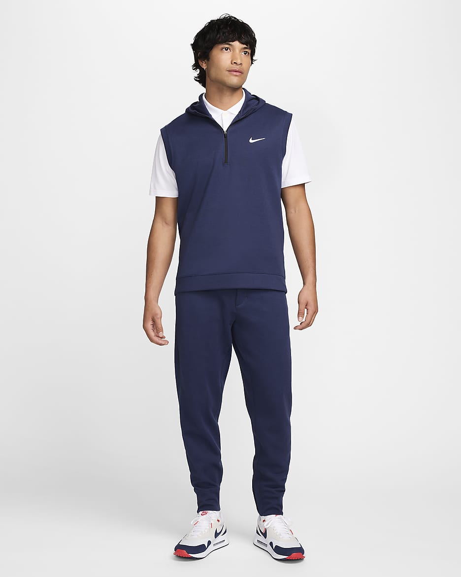 Veste sans manches de golf à capuche Nike Tour pour homme - Midnight Navy/Blanc