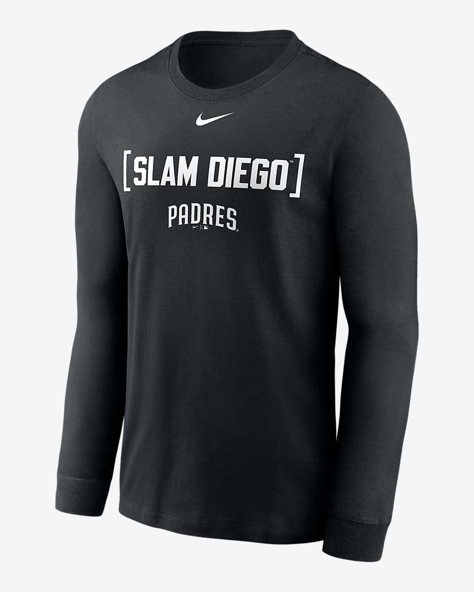 San Diego Padres Fashion Men's Nike MLB Long-Sleeve T-Shirt - Black