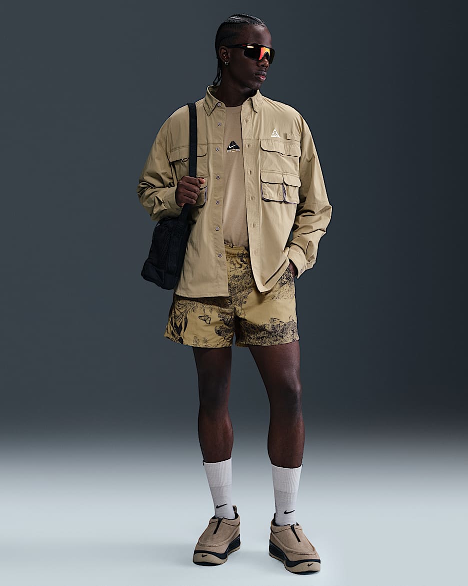 Shorts estampados para hombre Nike ACG "Reservoir Goat" - Beige paracaídas/Gris universitario/Blanco cumbre