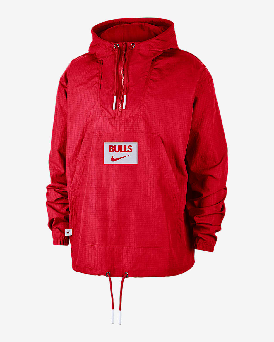 Anorak Nike NBA Chicago Bulls Club Courtside pour homme - University Red/Blanc/Blanc