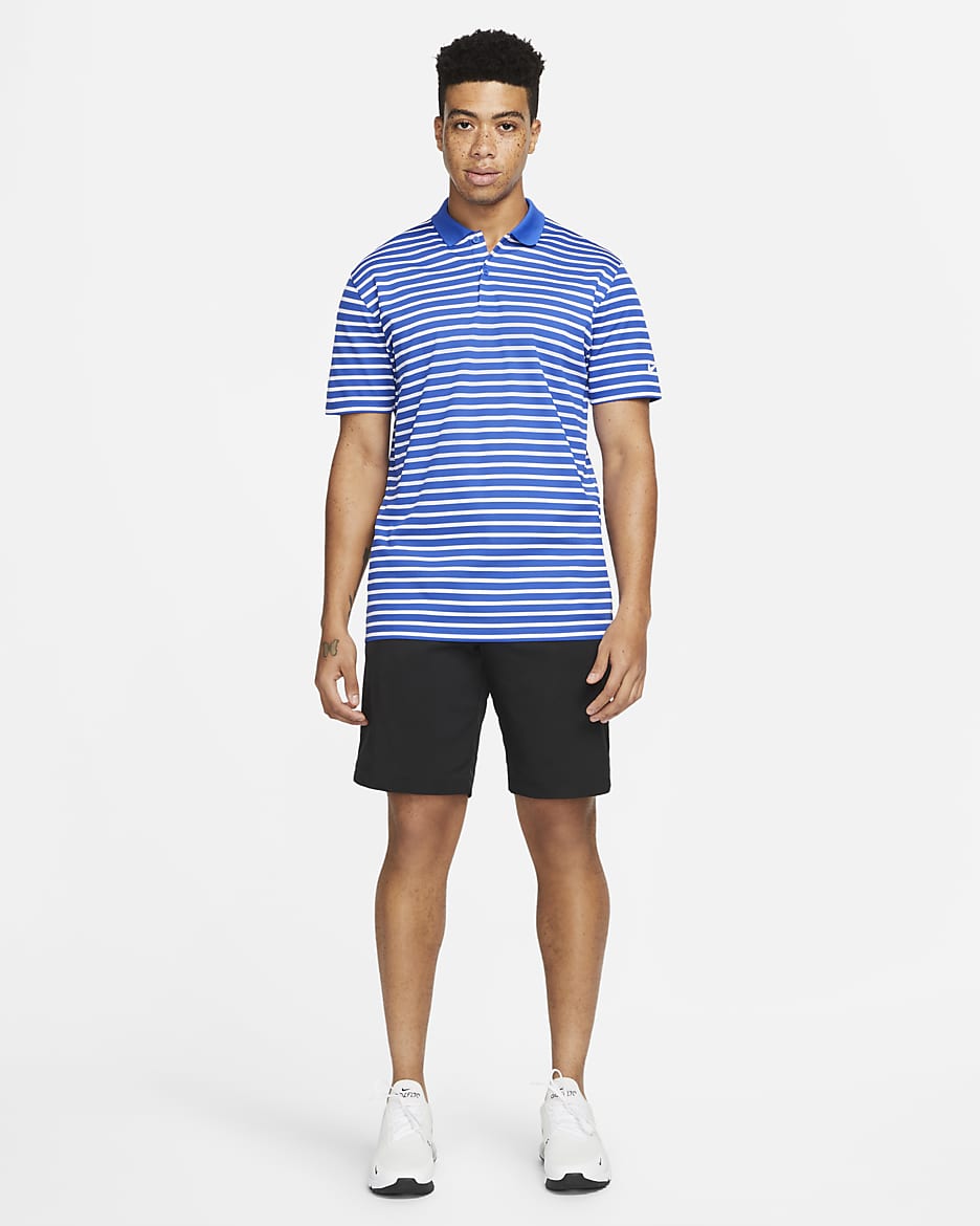 Nike Dri-FIT Victory Men's Striped Golf Polo - Game Royal/White