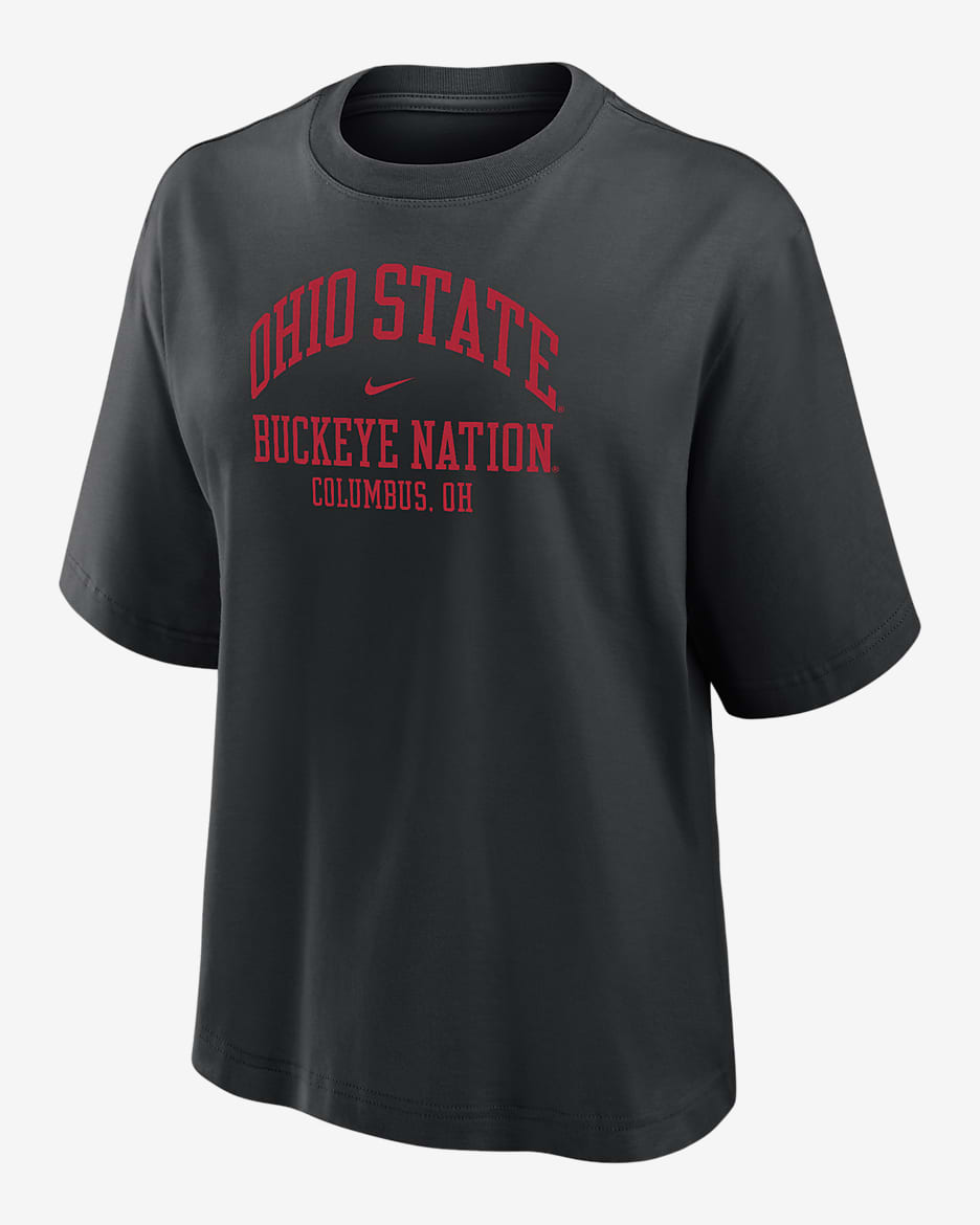 Ohio State Women's Nike College Boxy T-Shirt - Black