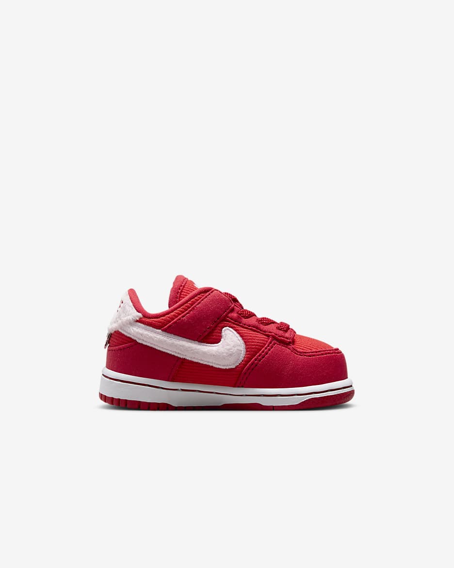 รองเท้าทารก/เด็กวัยหัดเดิน Nike Dunk Low - Fire Red/Light Crimson/ขาว/Pink Foam