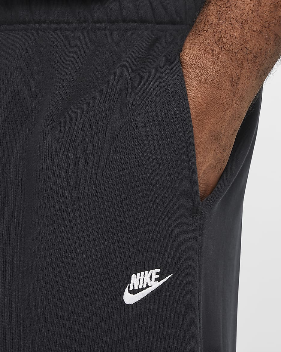 Nike Club Fleece Men's Oversized French Terry Trousers - Black/Black/White