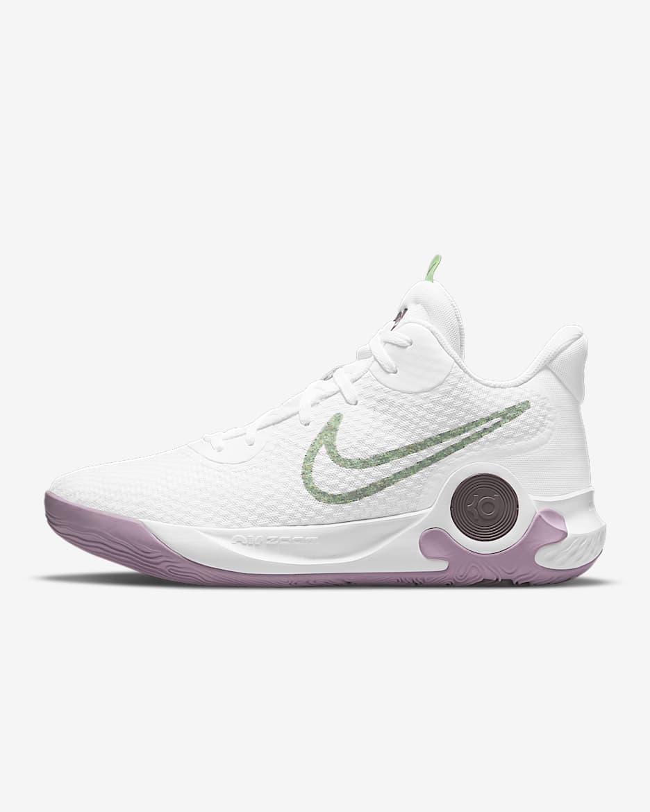 KD Trey 5 IX EP Basketball Shoes - Summit White/White/Purple Smoke/Lime Glow