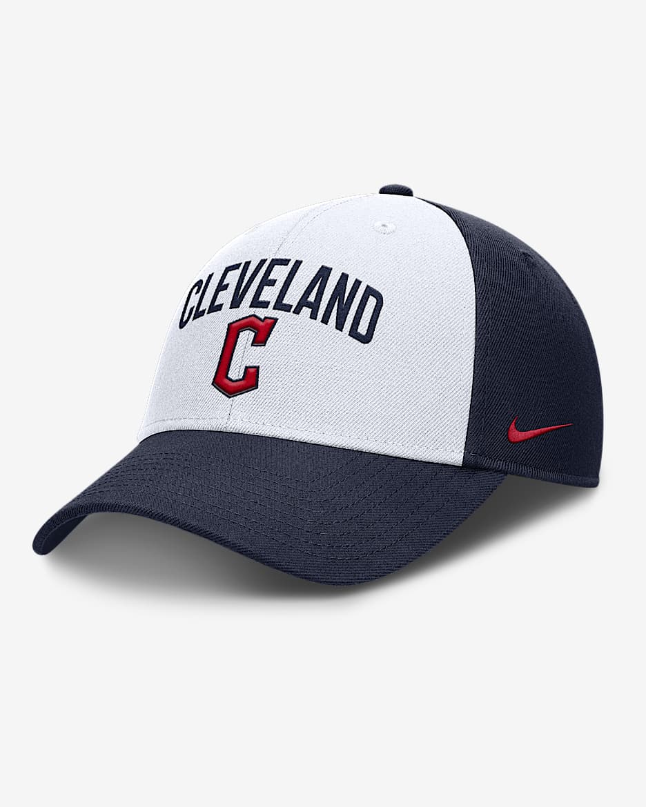 Cleveland Guardians Club Men's Nike Dri-FIT MLB Adjustable Hat - White