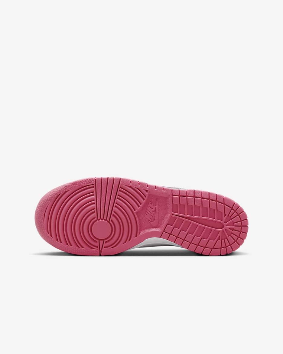 Nike Dunk Low Older Kids' Shoes - White/Pink/Laser Fuchsia