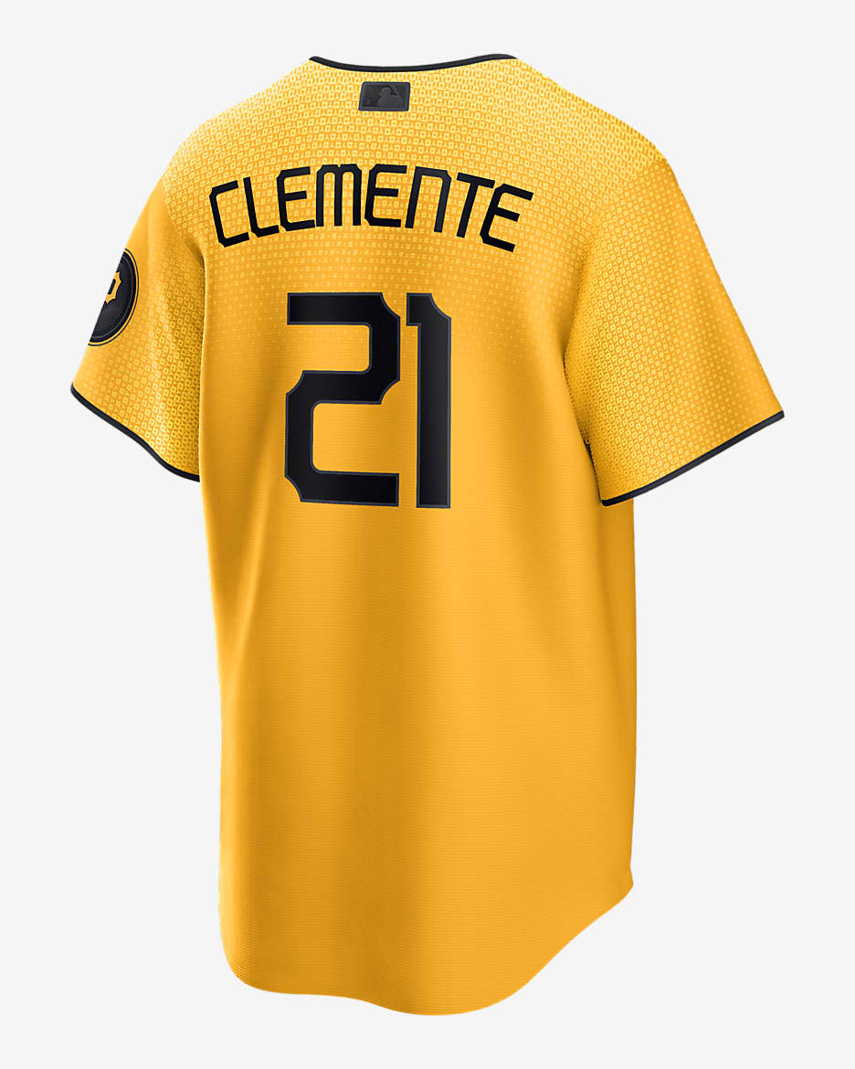 MLB Pittsburgh Pirates City Connect (Roberto Clemente) Men's Replica Baseball Jersey - Sundown/Black