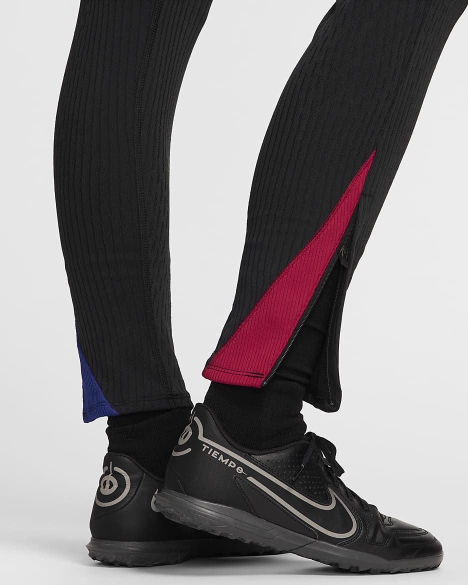 Pantalon de foot en maille Nike Dri-FIT ADV FC Barcelone Strike Elite pour femme - Noir/Noble Red/Deep Royal Blue/Light Orewood Brown