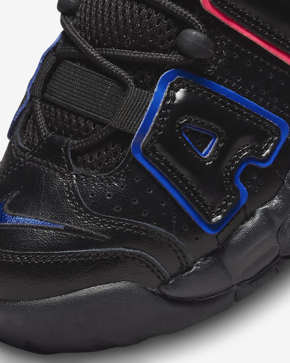 Nike Air More Uptempo Big Kids' Shoes - Black/Racer Blue/Hyper Pink/Bright Crimson