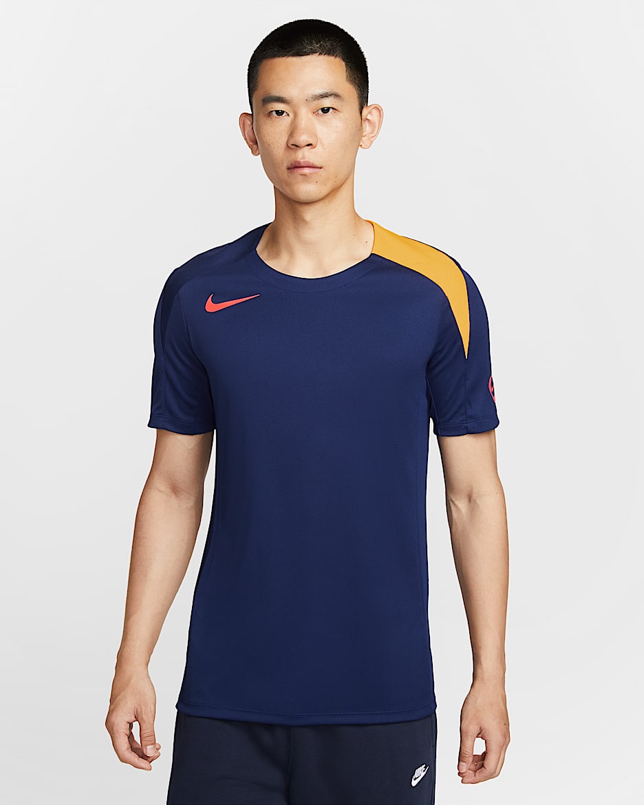 ナイキ ストライク メンズ Dri-FIT サッカートップ - ブルーボイド/ブルーボイド/レーザーオレンジ/ブライトクリムゾン