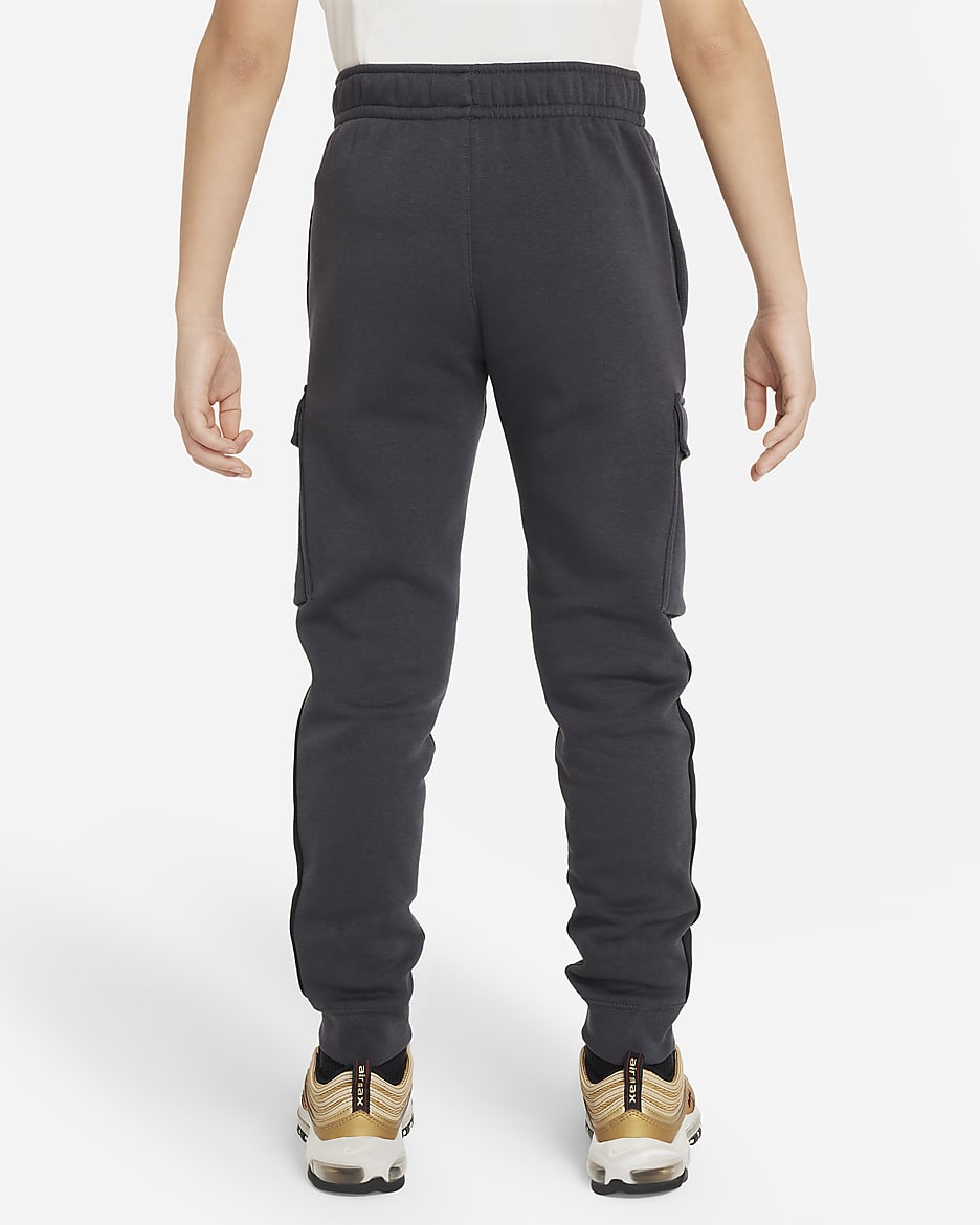 Pantalon cargo en tissu Fleece Nike Air pour ado - Dark Smoke Grey/Noir