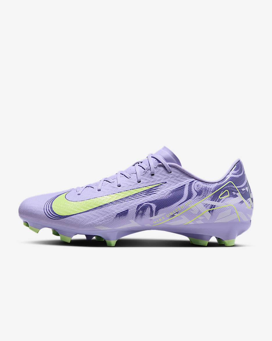Nike United Mercurial Vapor 16 Academy MG Low-Top Soccer Cleats - Purple Agate/Barely Volt