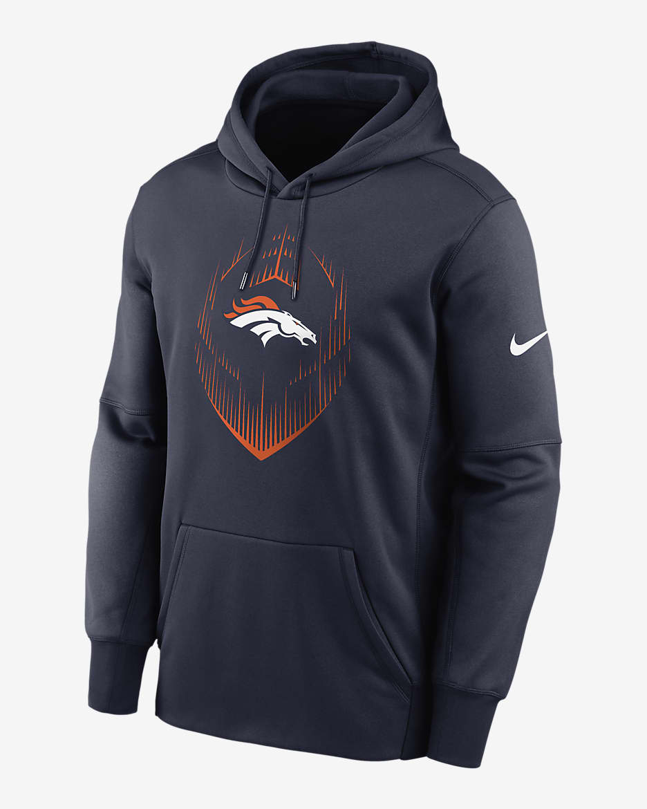 Denver Broncos Icon Men’s Nike Therma NFL Pullover Hoodie - Navy