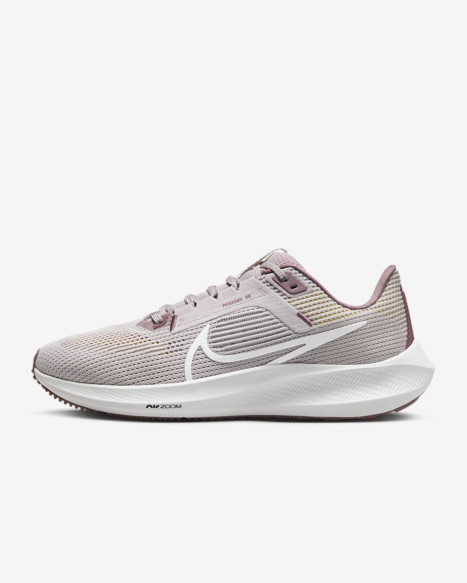 Nike Pegasus 40 Women's Road Running Shoes - Platinum Violet/Smokey Mauve/Saturn Gold/Summit White