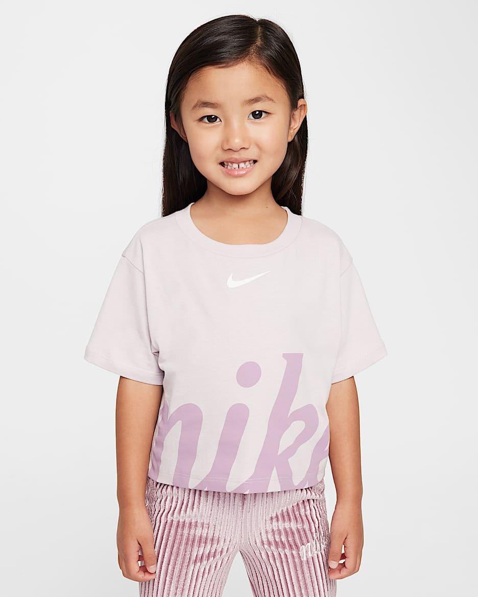 Nike T-shirt met gezellige graphic voor peuters - Platinum Violet