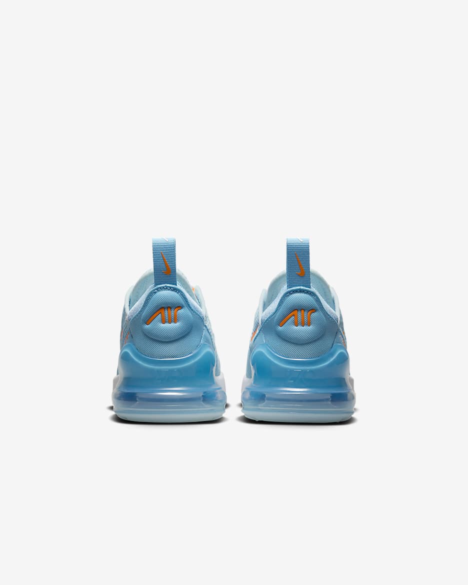 Nike Air Max 270 Little Kids' Shoes - Glacier Blue/Aquarius Blue/White/Total Orange