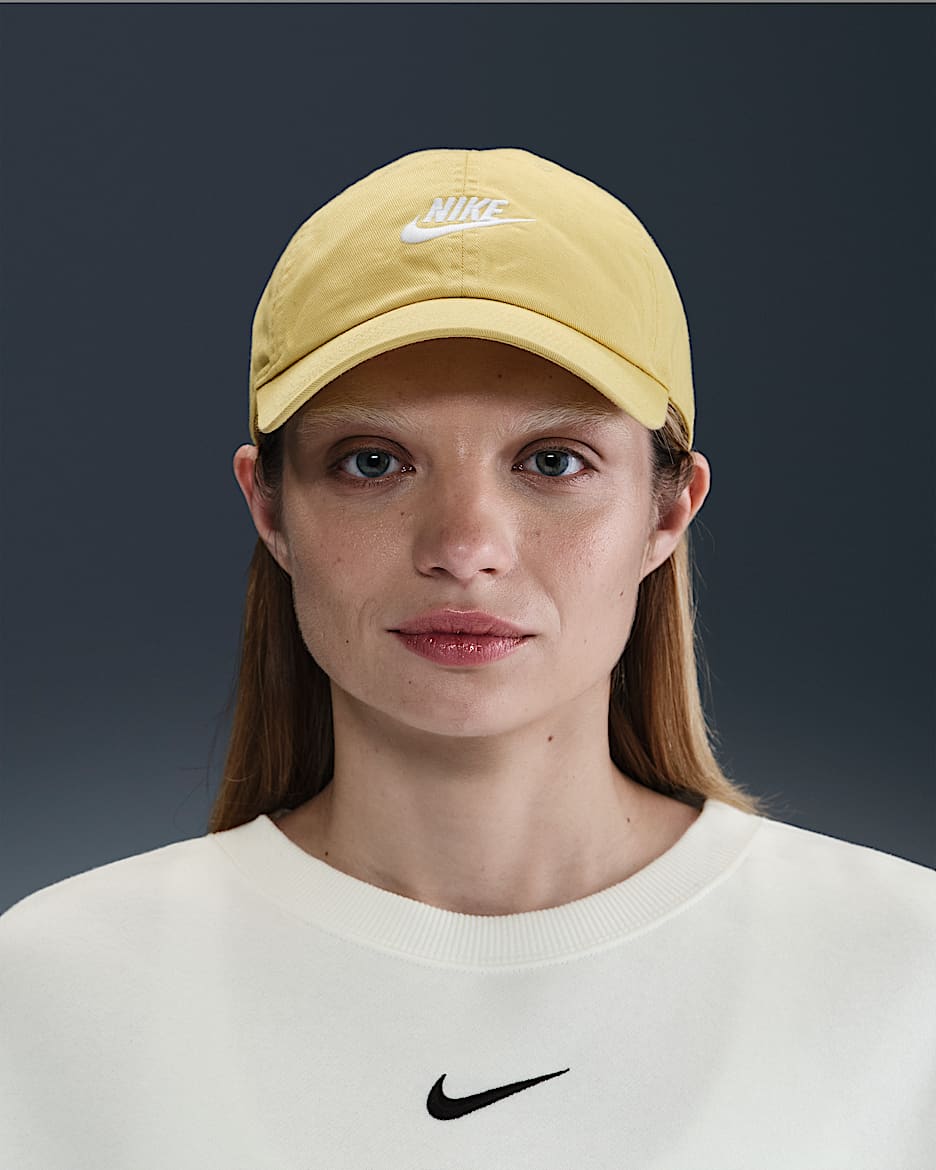 Gorra desestructurada Futura Wash Nike Club - Oro Saturno/Blanco