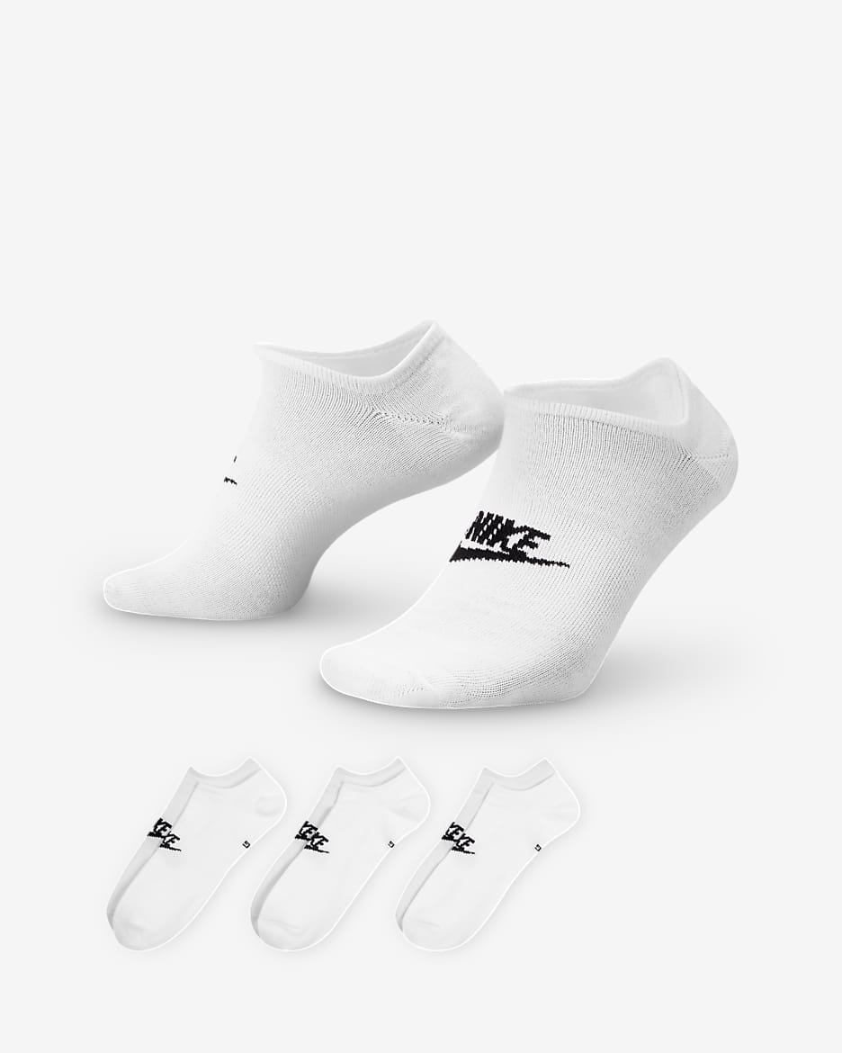 Chaussettes invisibles Nike Sportswear Everyday Essential (3 paires) - Blanc/Noir