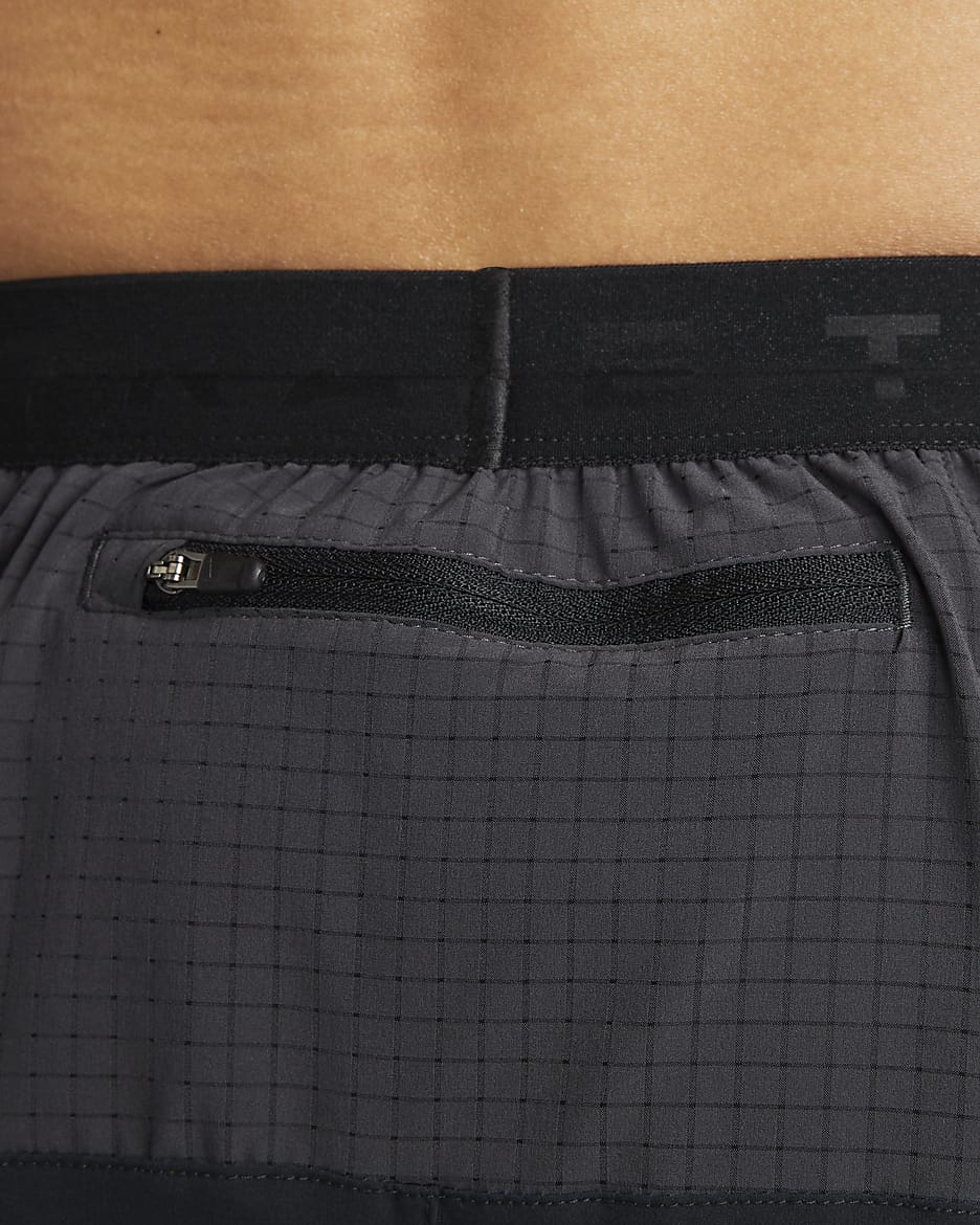 Nike Dri-FIT Men's 5" Brief-Lined Trail Shorts - Black/Dark Smoke Grey/White