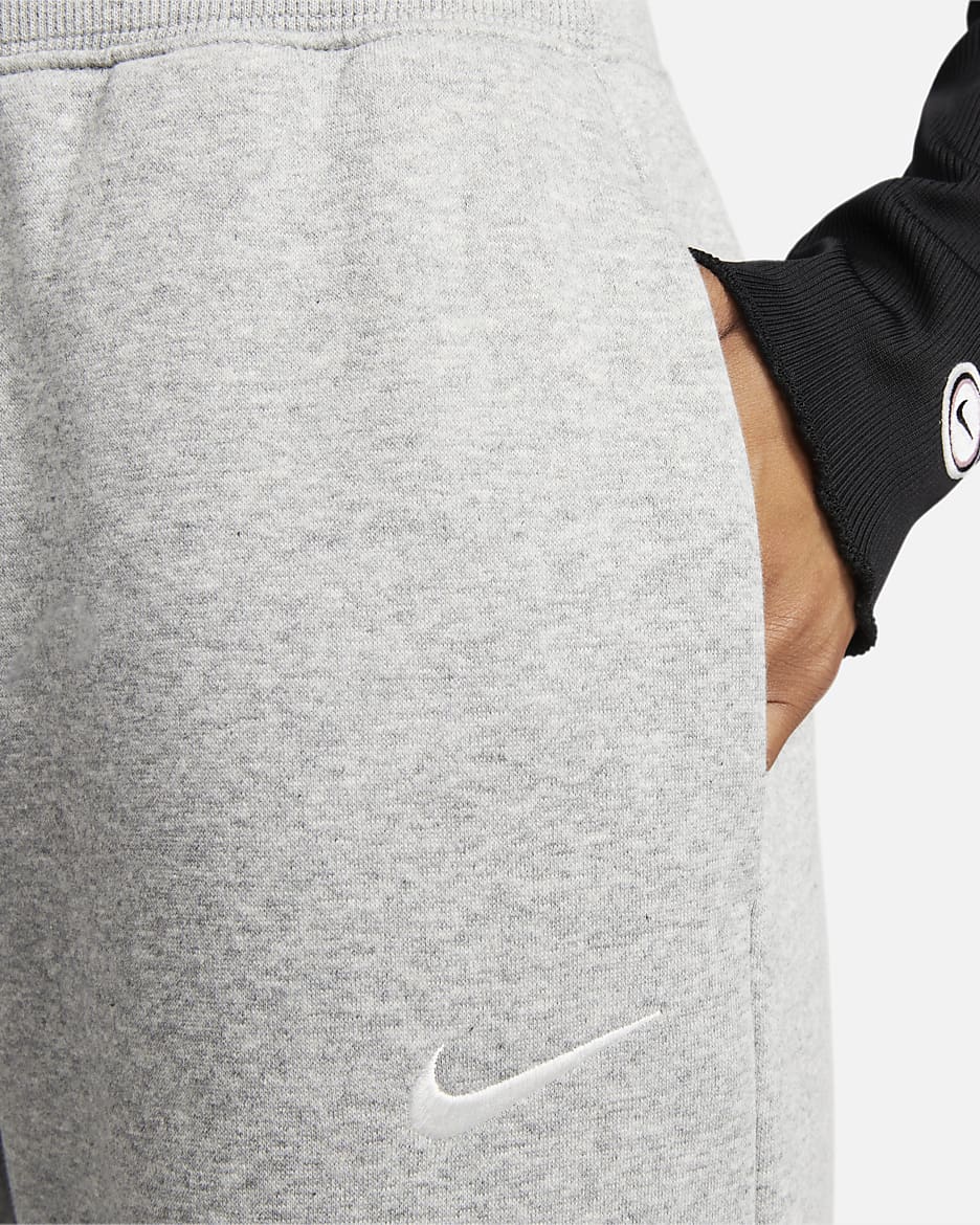 Nike Sportswear Phoenix Fleece Yüksek Belli Geniş Paçalı Kadın Eşofman Altı - Dark Grey Heather/Sail