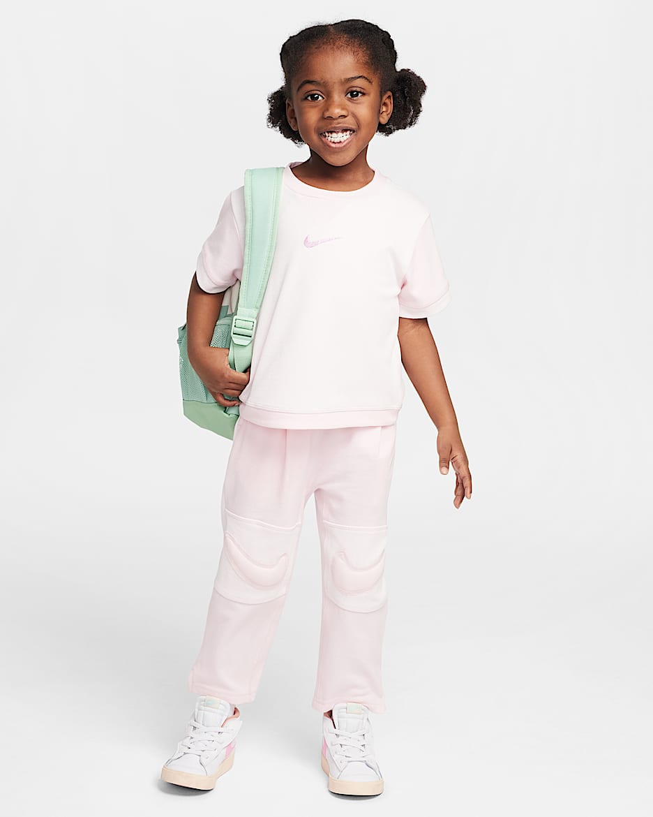 Conjunto de playera y joggers infantil Nike ReadySet - Espuma rosa