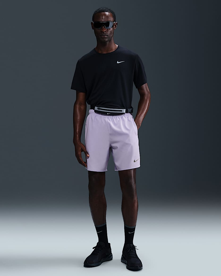 Nike Challenger Men's Dri-FIT 18cm (approx.) Brief-Lined Running Shorts - Hydrangeas/Hydrangeas/Black
