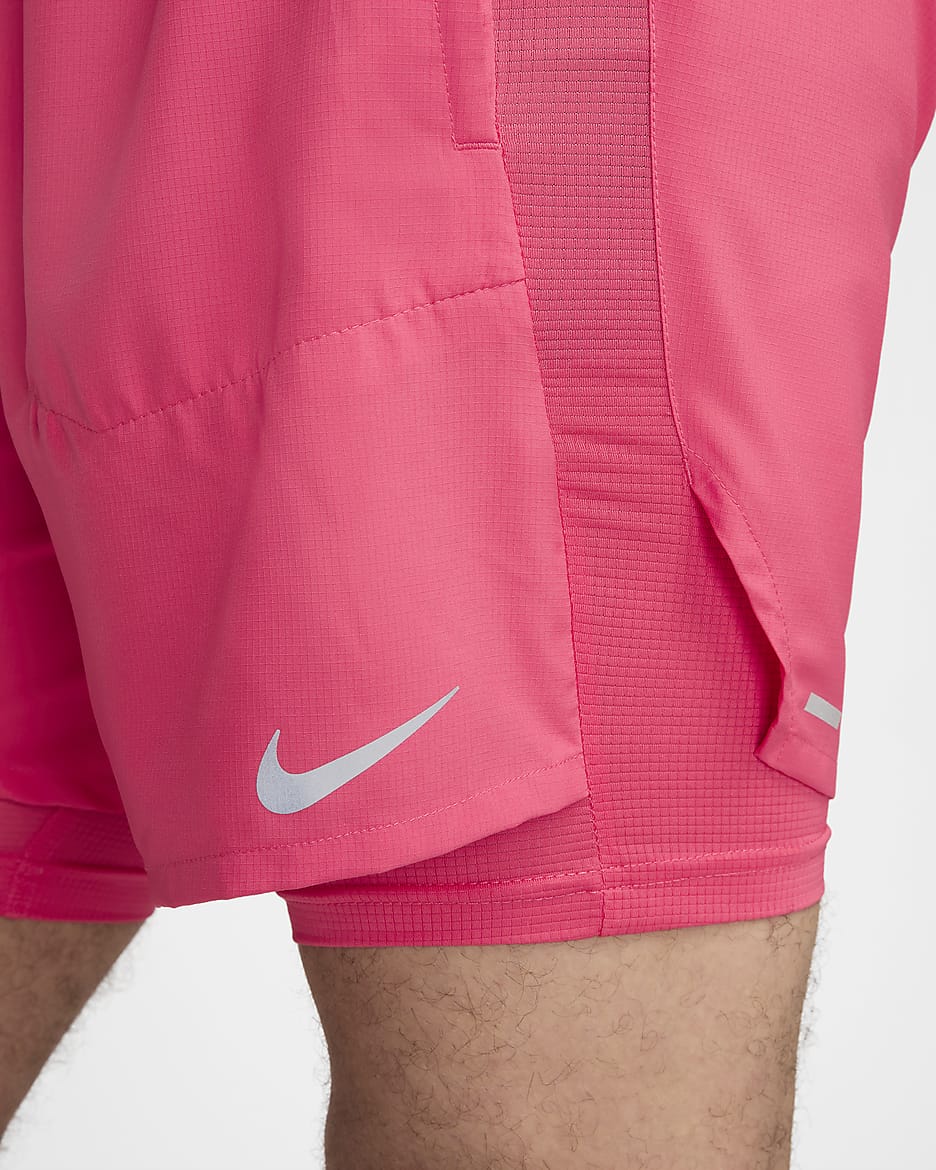 Nike Stride Men's Dri-FIT 13cm (approx.) Hybrid Running Shorts - Aster Pink/Aster Pink/Black