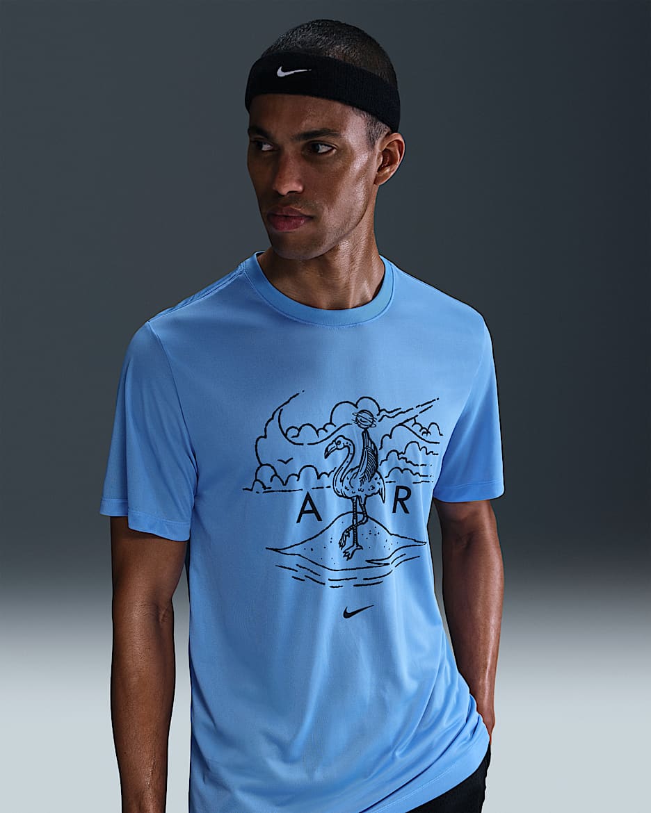Ανδρικό T-Shirt μπάσκετ Dri-FIT Nike - University Blue