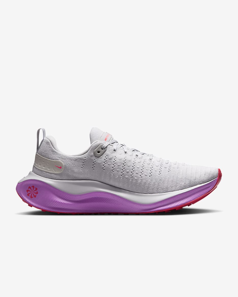 Tenis de correr en carretera para hombre Nike InfinityRN 4 - Gris vasto/Hipervioleta/Carmesí brillante