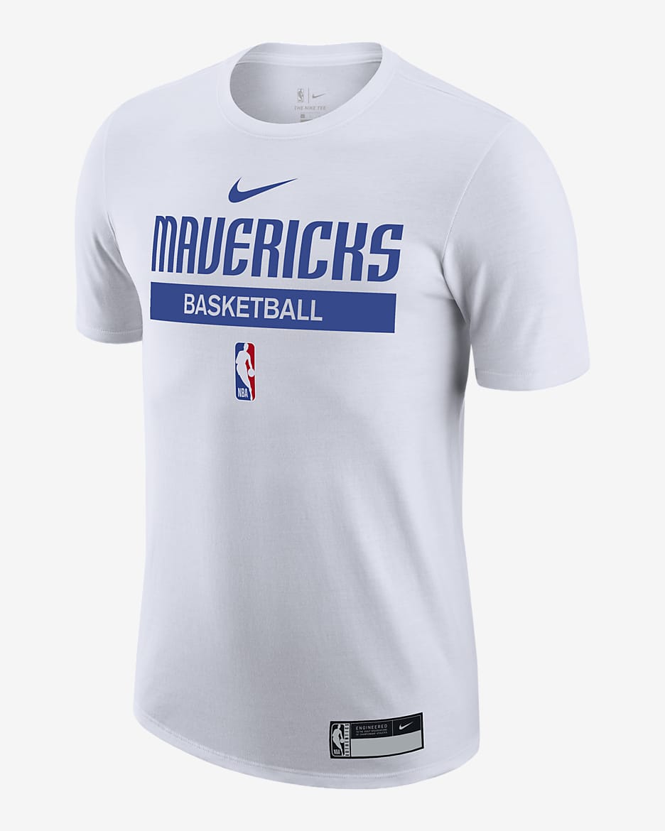 Dallas Mavericks 男款 Nike Dri-FIT NBA 練習專用 T 恤 - 白色