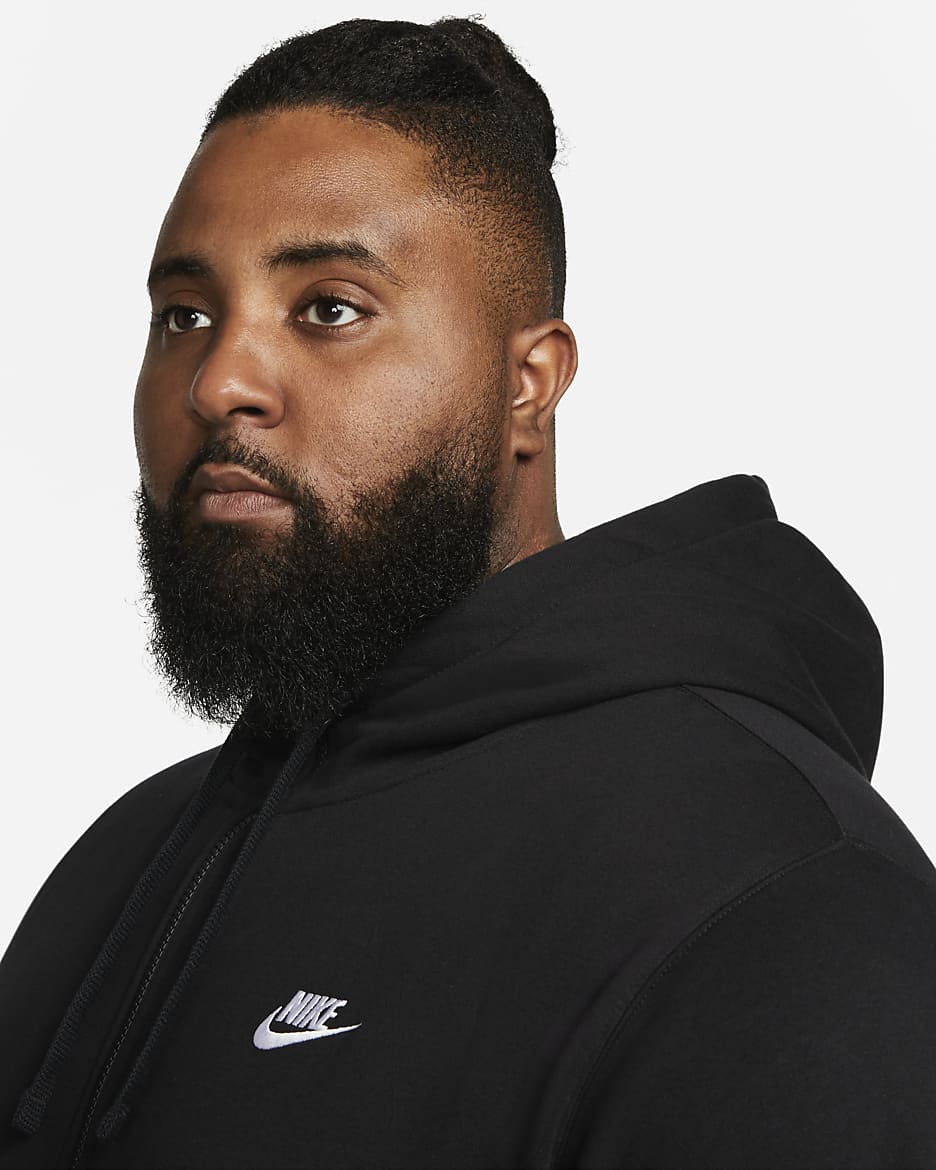 Sweat à capuche et zip Nike Sportswear Club Fleece pour Homme - Noir/Noir/Blanc