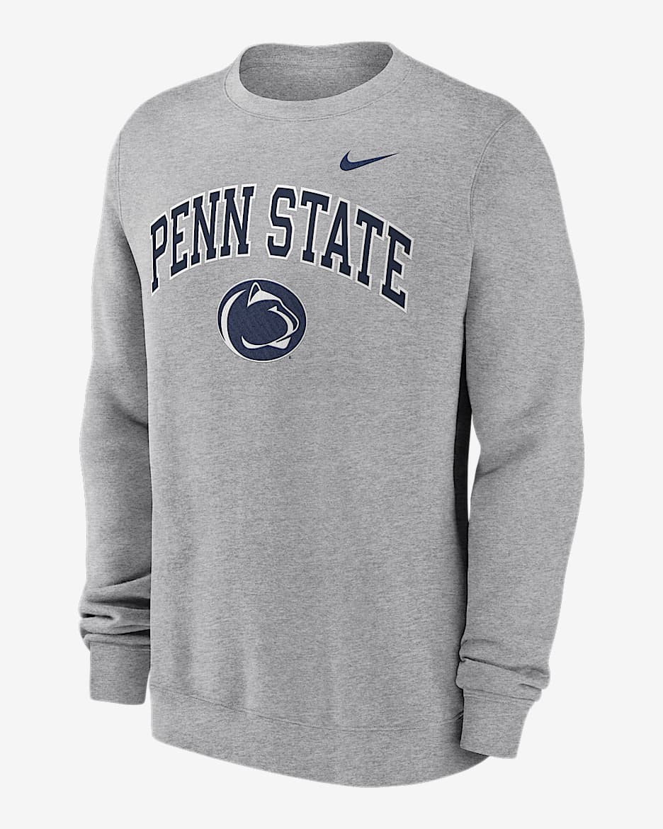 Penn State Arch Men's Nike College Pullover Crew - Grey