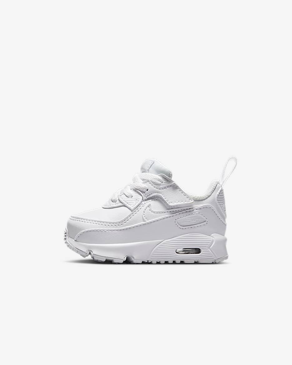 Nike Air Max 90 EasyOn Baby/Toddler Shoes - White/Metallic Silver/White