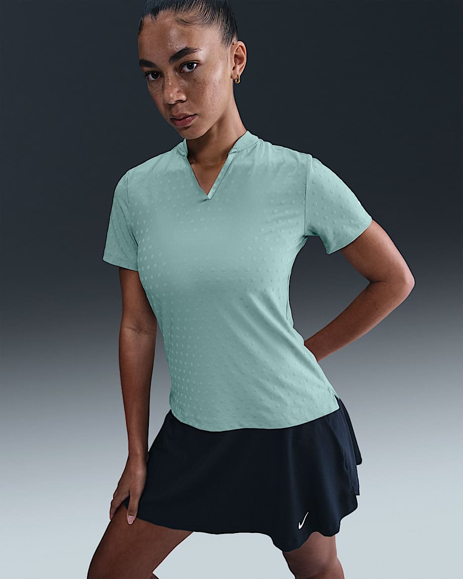 Nike Tour Women's Dri-FIT Short-Sleeve Blade Jacquard Golf Polo - Cannon/White