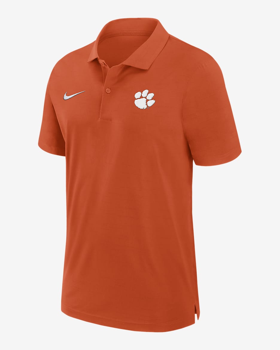 Polo universitario Nike Dri-FIT para hombre Clemson Tigers Sideline - Naranja