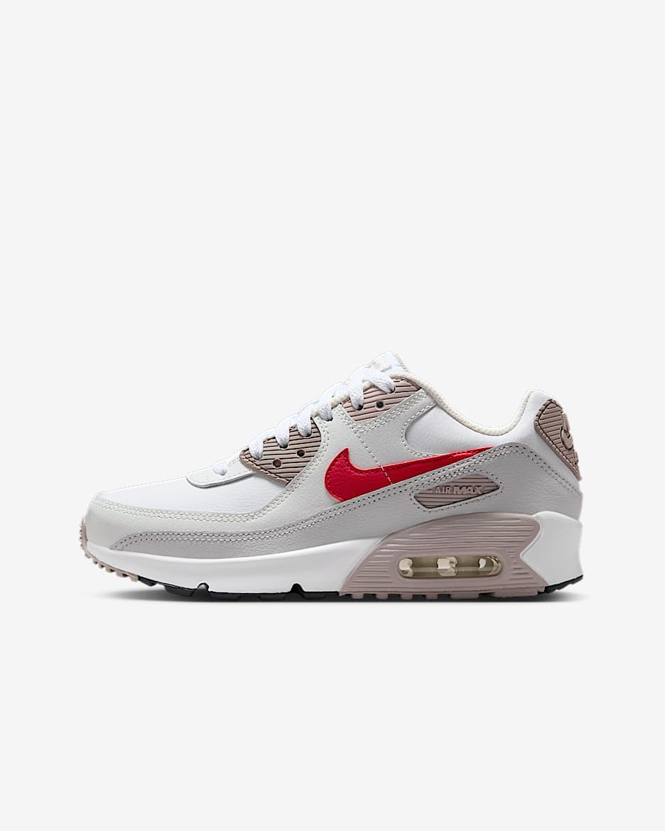 Boty Nike Air Max 90 LTR pro větší děti - Bílá/College Grey/Vast Grey/University Red
