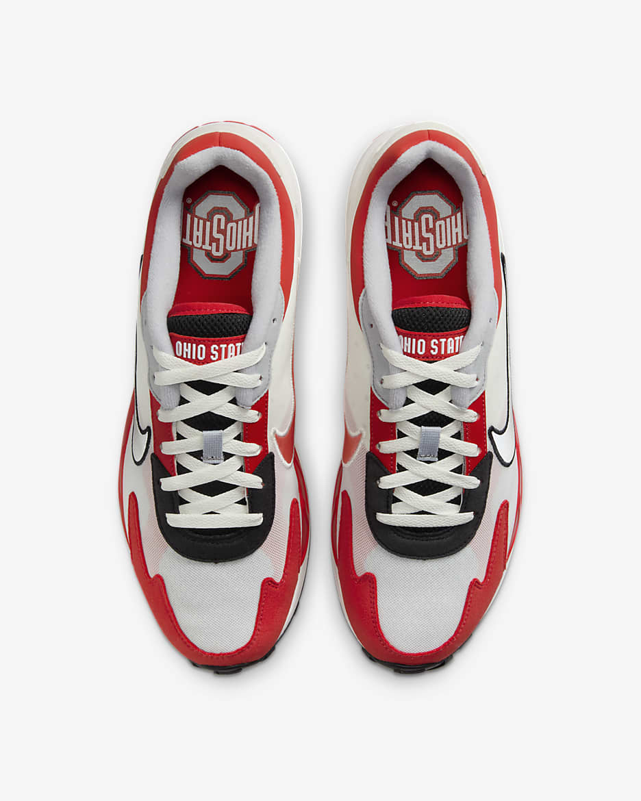 Tenis para hombre Ohio State Nike Air Max Solo - Negro/Fantasma/Rojo universitario/Plata metalizado