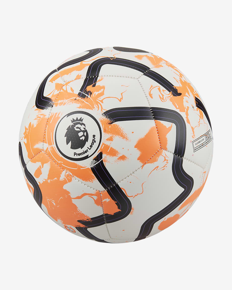 Premier League Pitch Balón de fútbol - Blanco/Total Orange/Negro