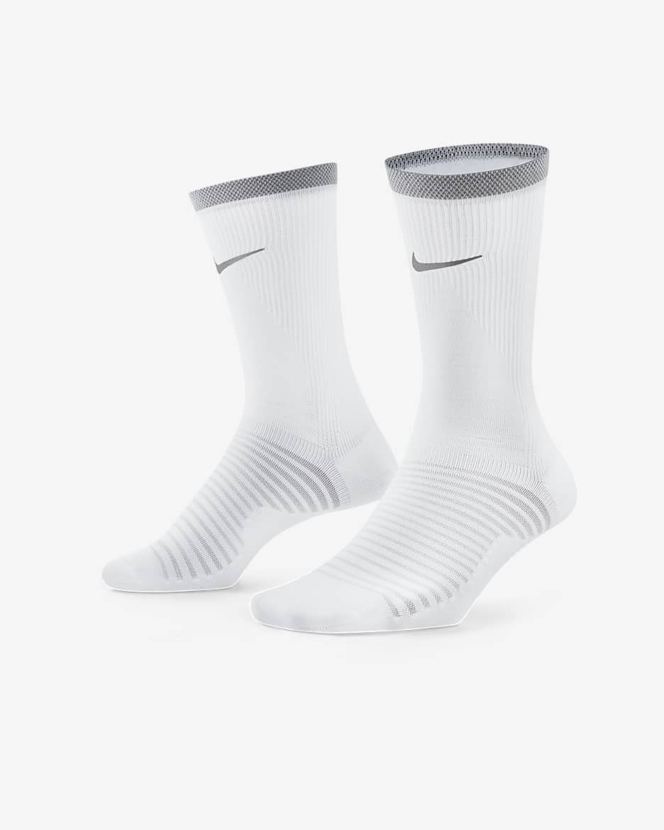 Nike Spark Lightweight Running Crew Socks - White/Reflect Silver