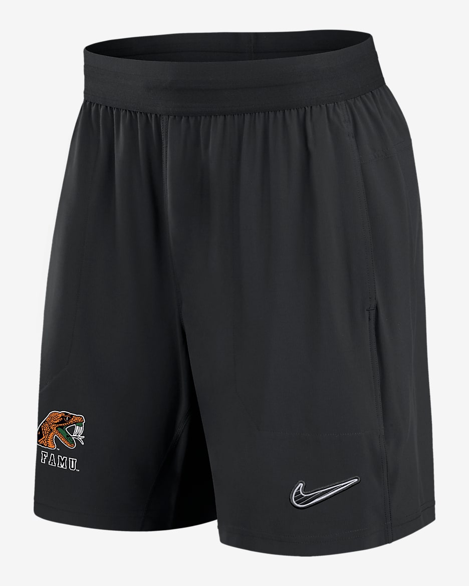 Shorts universitarios Nike Dri-FIT de tejido Woven para hombre Florida A&M - Negro