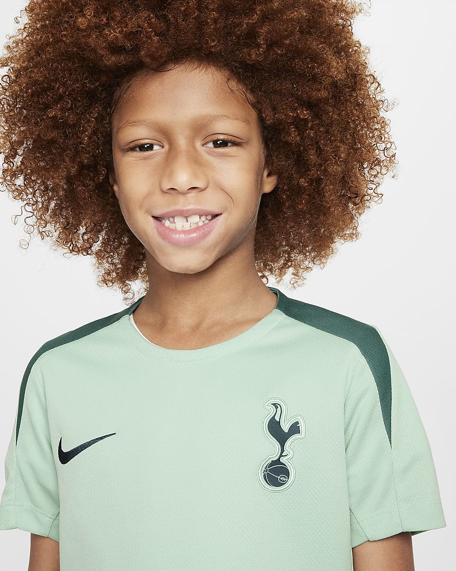 Tottenham Hotspur Strike harmadik Nike Dri-FIT rövid ujjú, kötött futballfelső nagyobb gyerekeknek - Enamel Green/Enamel Green/Bicoastal/Faded Spruce