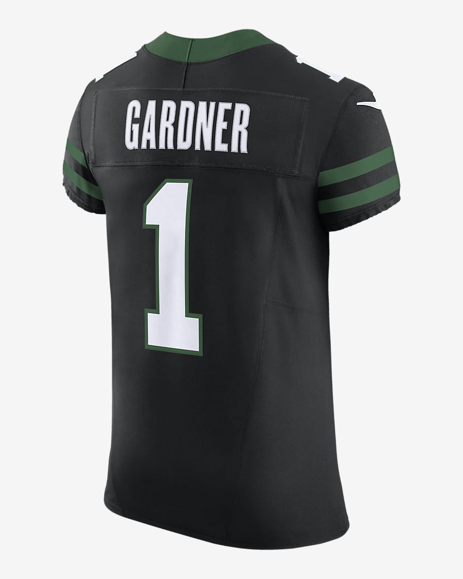 Sauce Gardner New York Jets Men's Nike DriFIT NFL Elite Football Jersey.