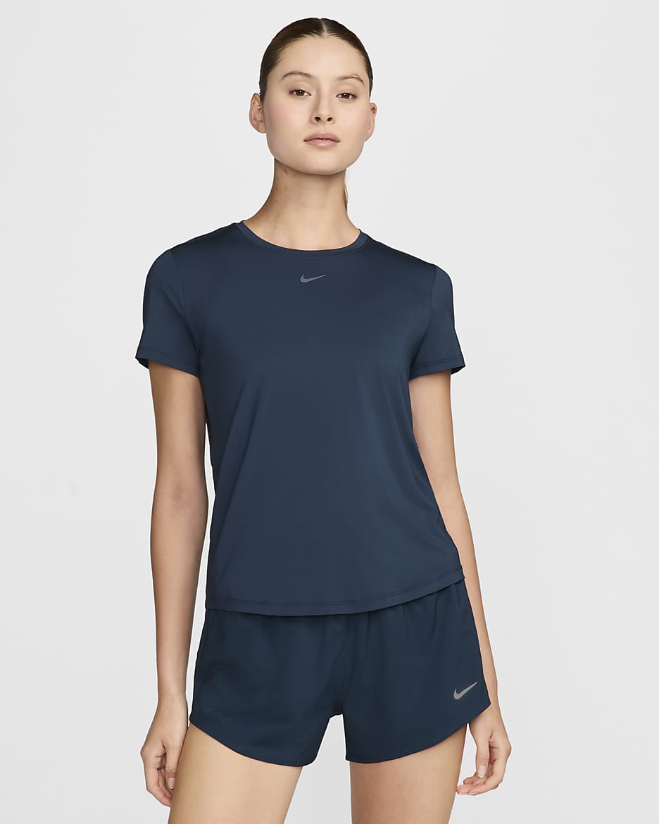 ナイキ ワン クラシック ウィメンズ Dri-FIT ショートスリーブ トップ - アーモリーネイビー/ブラック