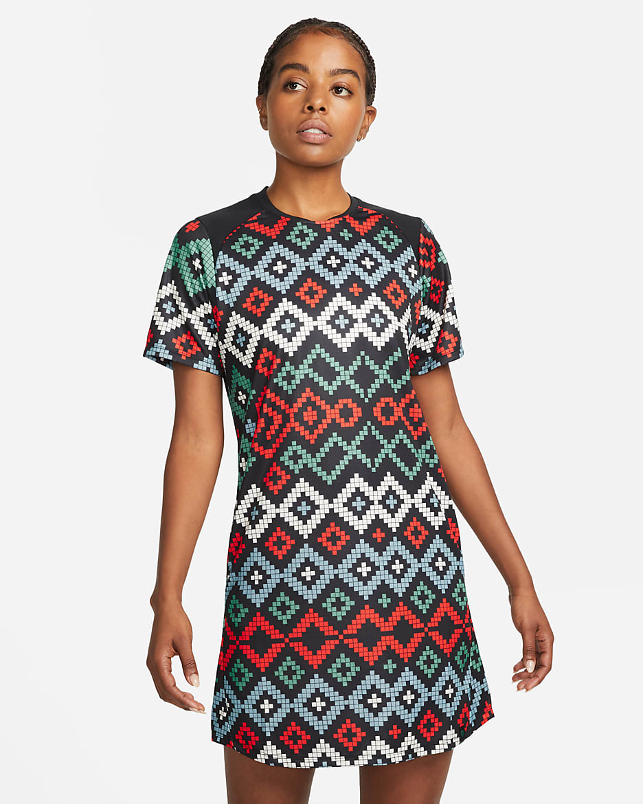 Vestido de tejido de punto de fútbol Nike Dri-FIT para mujer Club América - Negro/Negro